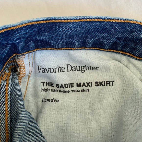 Favorite Daughter Sadie High Rise Denim Jean Front Slit Midi Maxi Skirt Camden - Picture 8 of 10